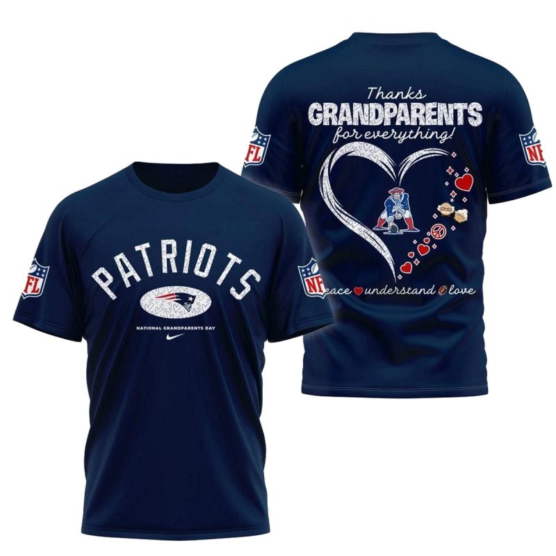 New England Patriots Celebrate National Grandparents Day Aop T Shirt 1