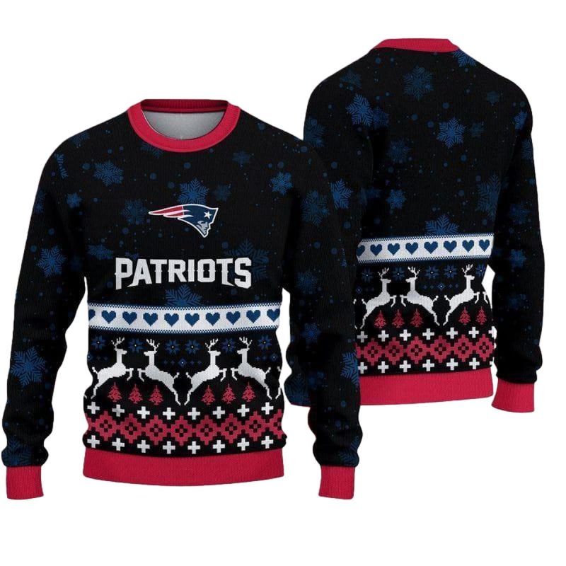 New England Patriots Christmas Snow Ugly Sweater 1
