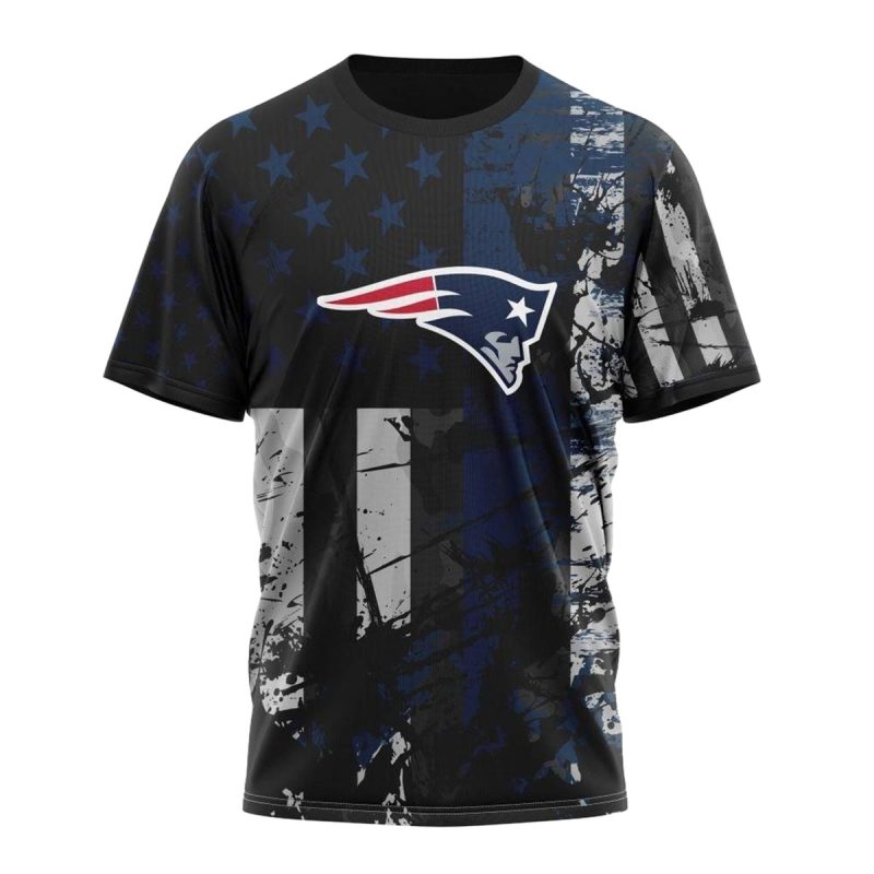 New England Patriots Classic Grunge American Flag Stylish Warmth For Fans Aop T Shirt 1