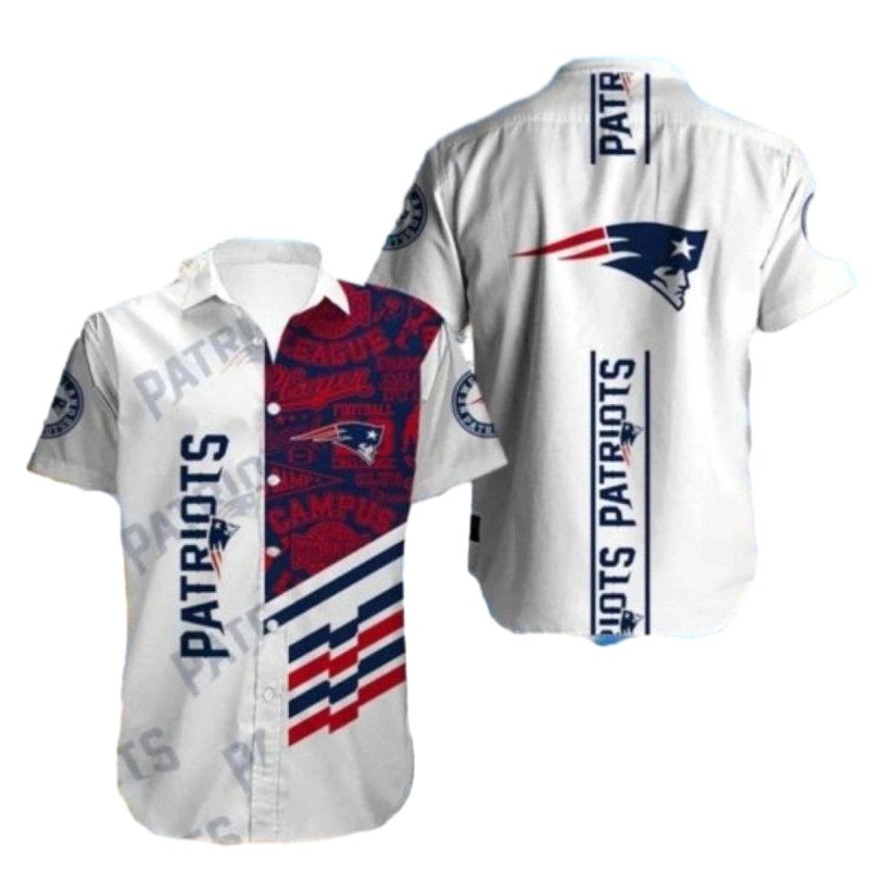 New England Patriots College Pride Varsity White Hawaiian Shirt 1