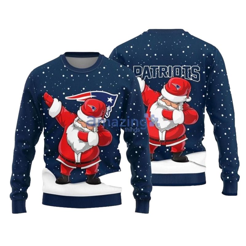 New England Patriots Dabbing Santa Ugly Sweater 1