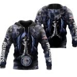 New England Patriots Death Smoke Graphic AOP Hoodie