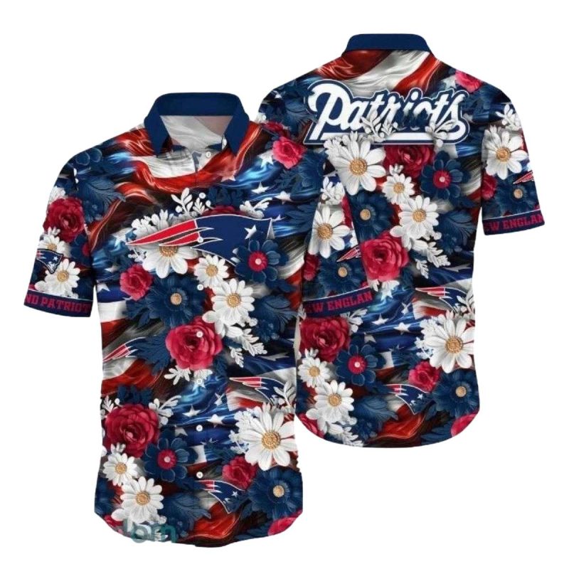 New England Patriots Eternal Bloom Game Day Hawaiian Shirt 1