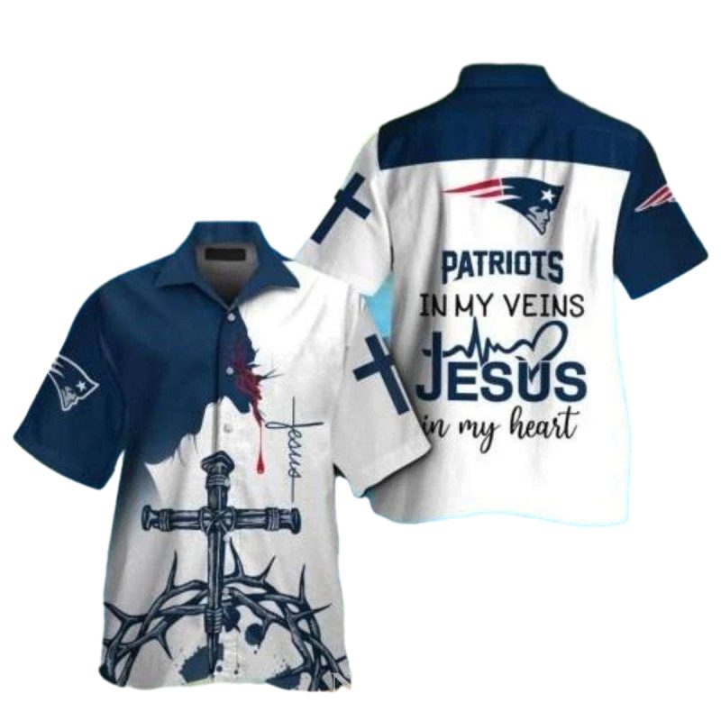 New England Patriots Faith And Football Jesus Hawaiian Shirt 1