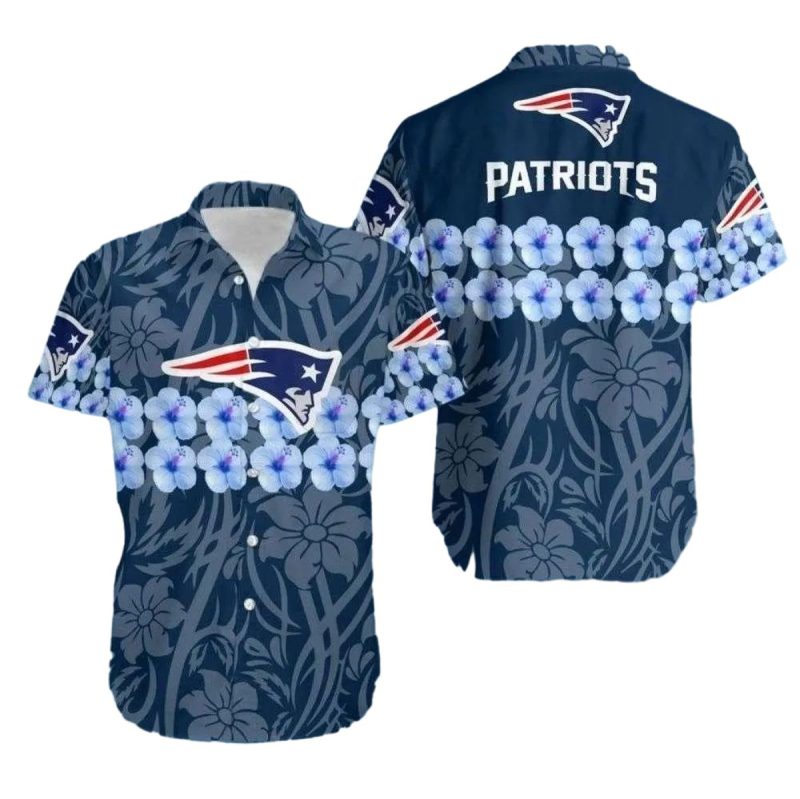 New England Patriots Floral Lei Team Spirit With A Floral Twist Hawaiian Shirt 1