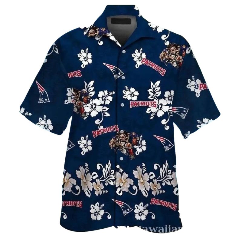 New England Patriots Floral Tackle Party Hawaiian Shirt 1