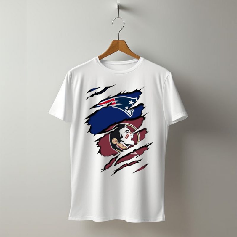 New England Patriots Florida State Seminoles Logo Mashup T Shirt T Shirt 1