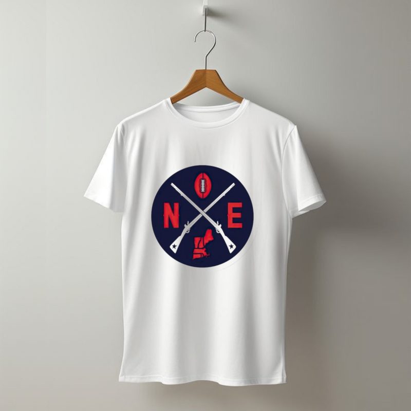 New England Patriots Football Emblem Ne Guns Map Oval T Shirt T Shirt 1