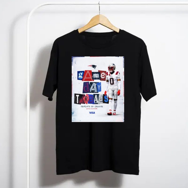 New England Patriots Game Day Threads Patriots At Jaguars White On Silver Visa T Shirt T Shirt 1
