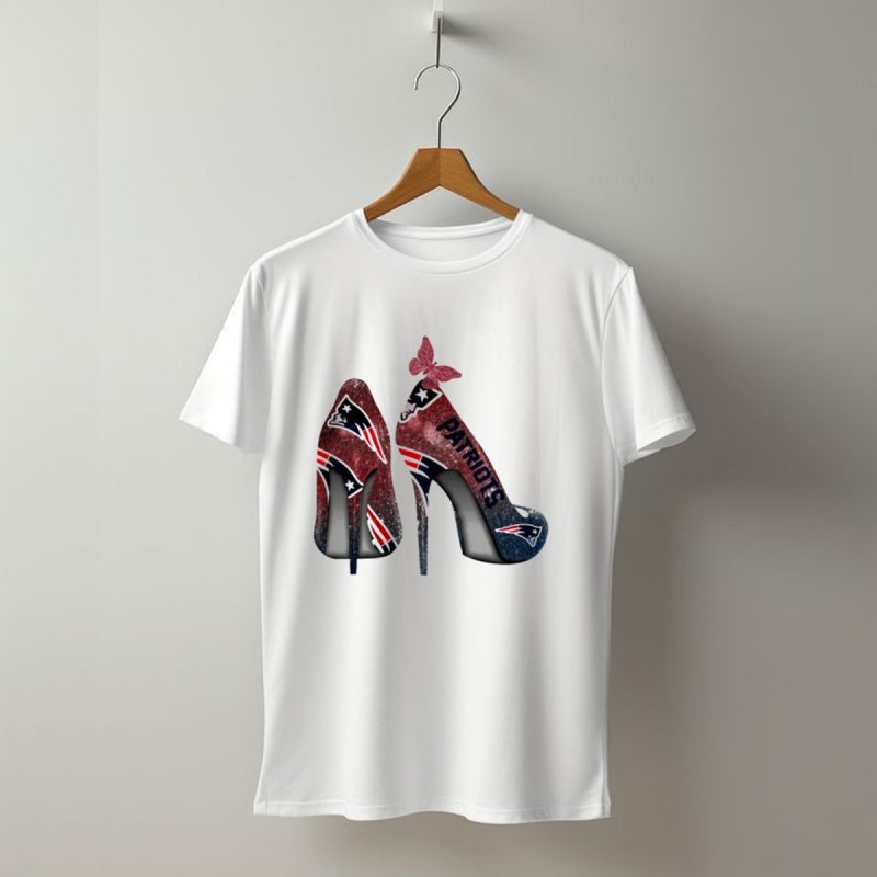 New England Patriots Glitter High Heel Butterfly T Shirt T Shirt 1