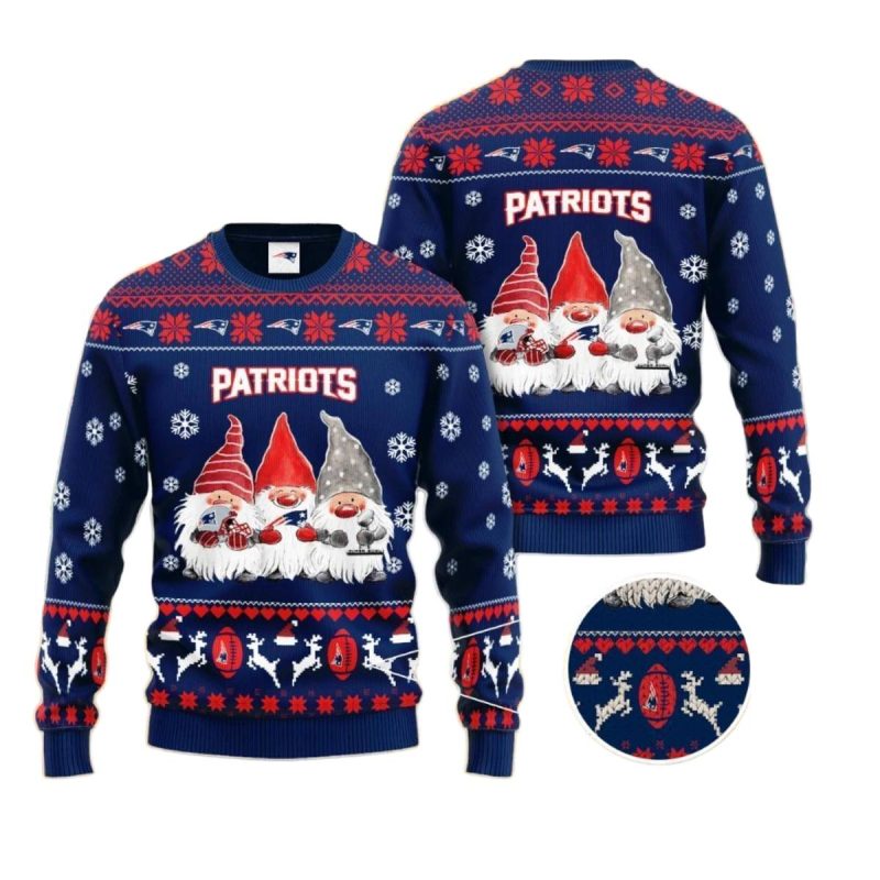 New England Patriots Gnome Ugly Sweater 1