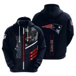New England Patriots Go Pats Blue Pattern AOP Hoodie