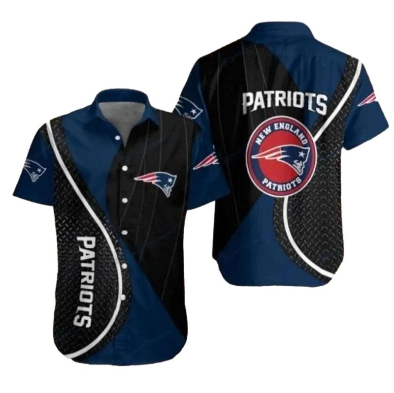New England Patriots Gridiron Nights Black And Team Logo Elegance Hawaiian Shirt 1