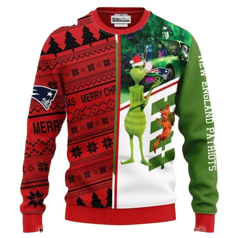 New England Patriots Grinch Funny Ugly Sweater 1