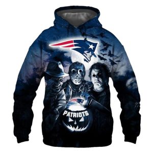 New England Patriots Halloween Horror Night AOP Hoodie