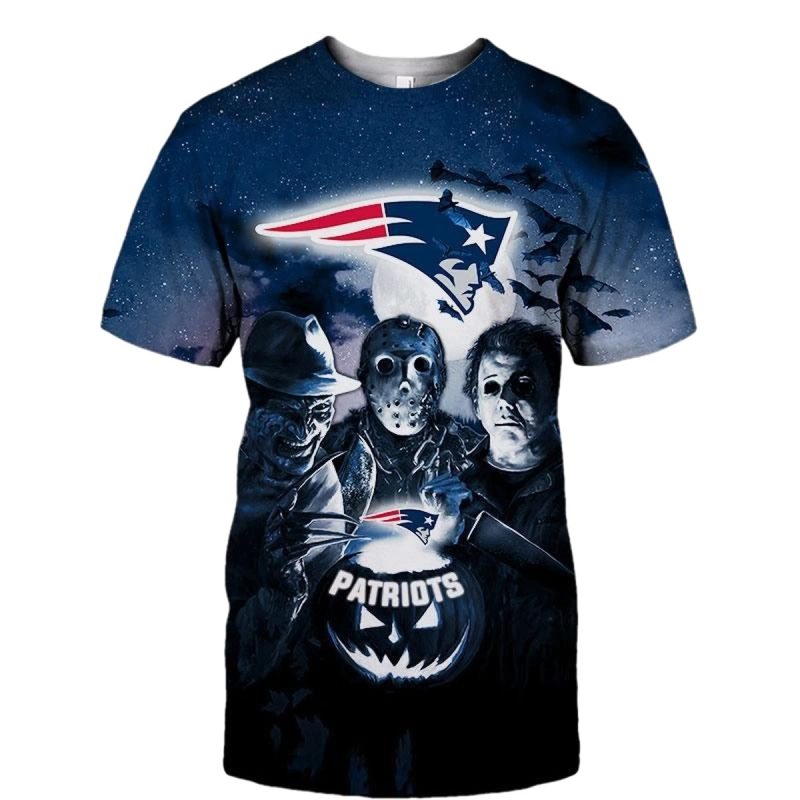 New England Patriots Halloween Horror Night Gift For Fan Aop T Shirt 1