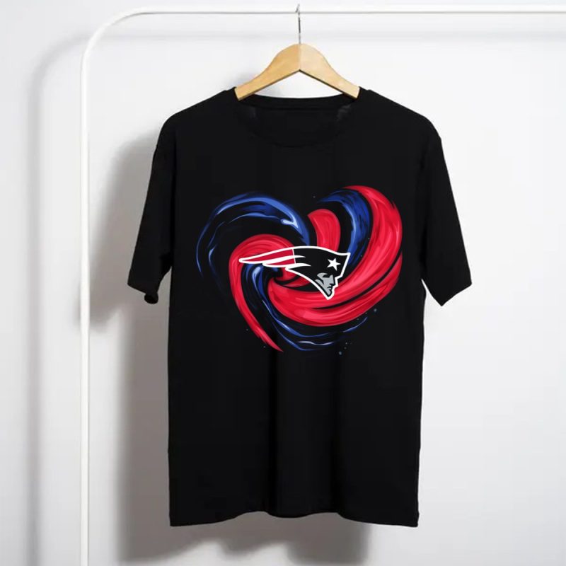 New England Patriots Heart Swirl T Shirt T Shirt 1