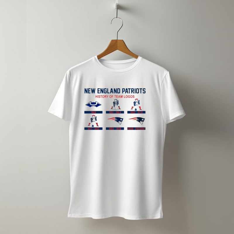 New England Patriots History Of Team Logos 1960 To Present T Shirt T Shirt 1