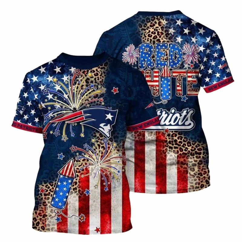 New England Patriots Independence Day Aop T Shirt 1