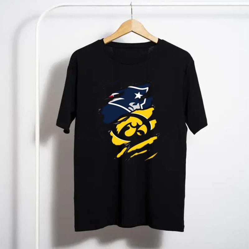New England Patriots Iowa Hawkeyes Mashup T Shirt T Shirt 1