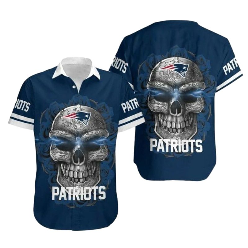 New England Patriots Iron Skull Hawaiian Shirt 1