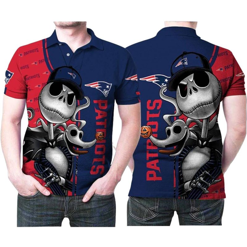 New England Patriots Jack Skellington And Zero Halloween Aop T Shirt 1