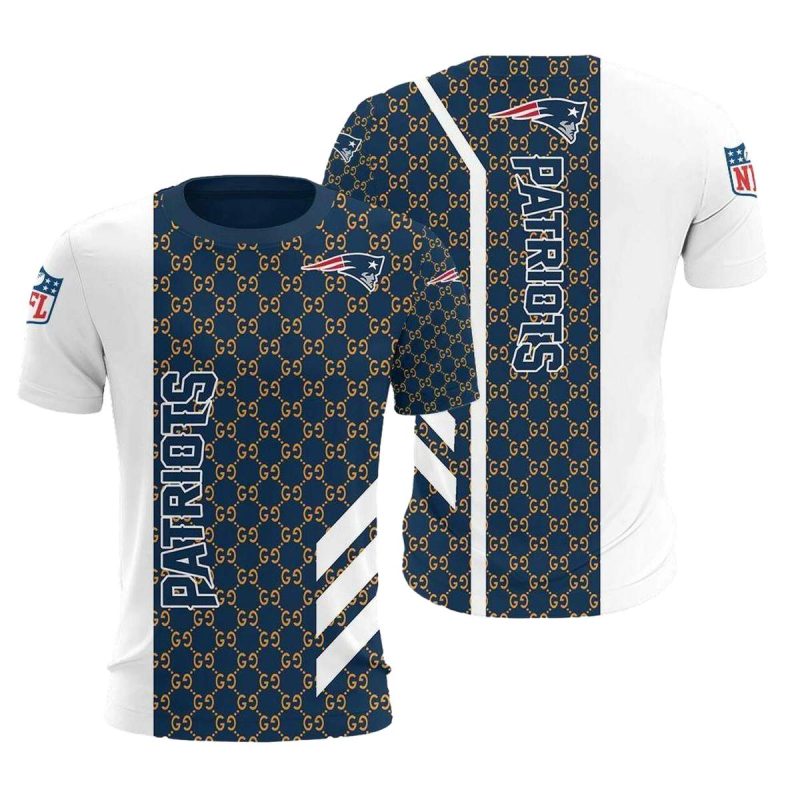 New England Patriots Logo Lovely White Aop T Shirt 1