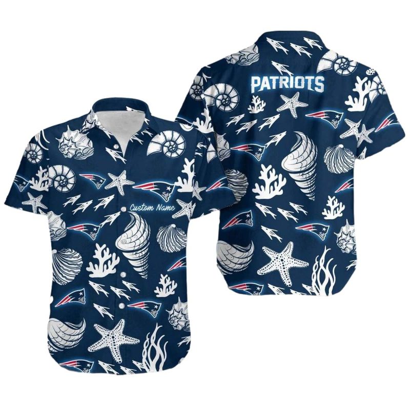 New England Patriots Logo Sea Icons Hawaiian Shirt 1