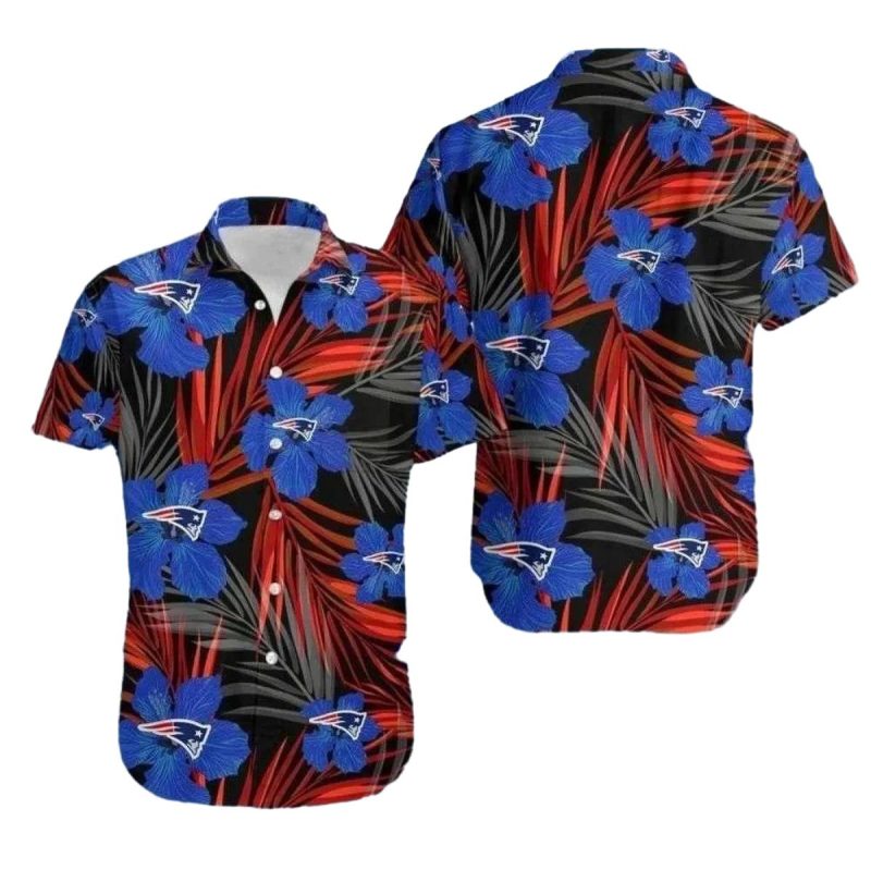 New England Patriots Logo Tropical Night Bloom Hawaiian Shirt 1