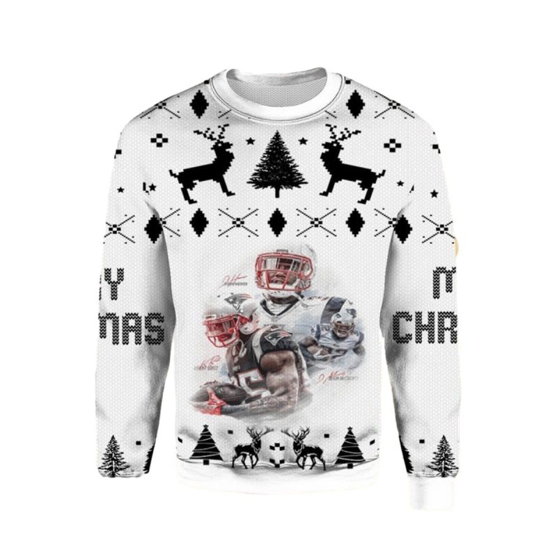 New England Patriots Logo White Ugly Sweater 1