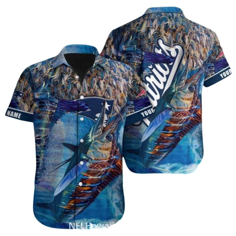 New England Patriots Marlin Fishing Hawaiian Shirt 1