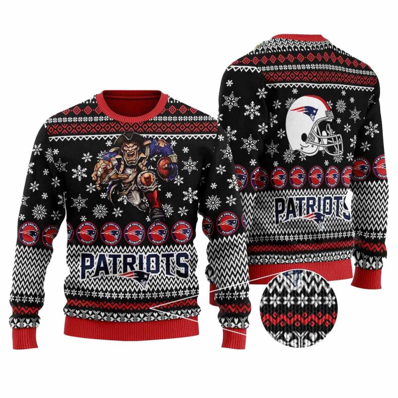 New England Patriots Mascot And Logo Ugly Sweater 1