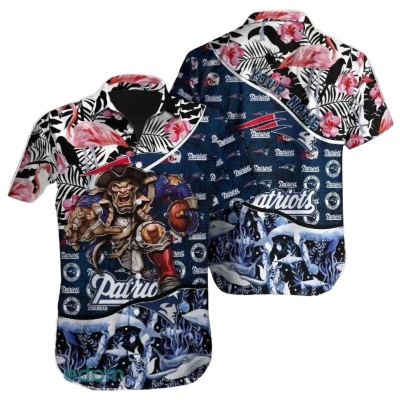 New England Patriots Mascot Pride Floral Burst Hawaiian Shirt 1