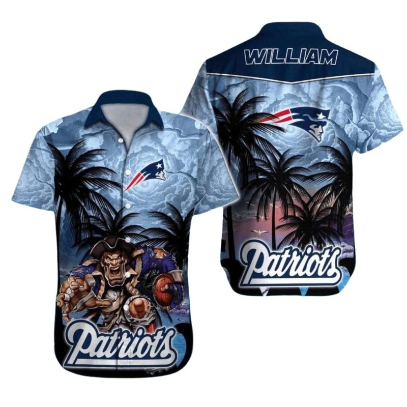 New England Patriots Mascot Stormy Sunset Hawaiian Shirt 1