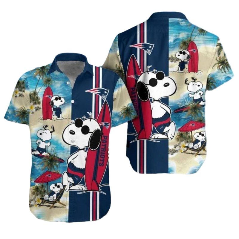 New England Patriots Middily Snoopy Surfing Hawaiian Shirt 1