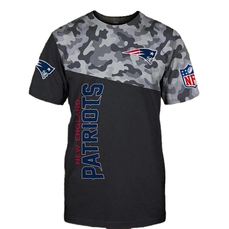 New England Patriots Military And Logo Aop T Shirt 1