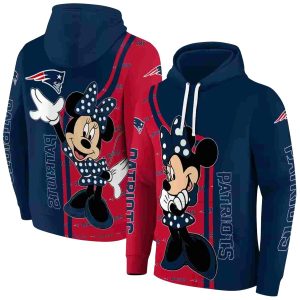 New England Patriots Minnie Mouse Blue AOP Hoodie