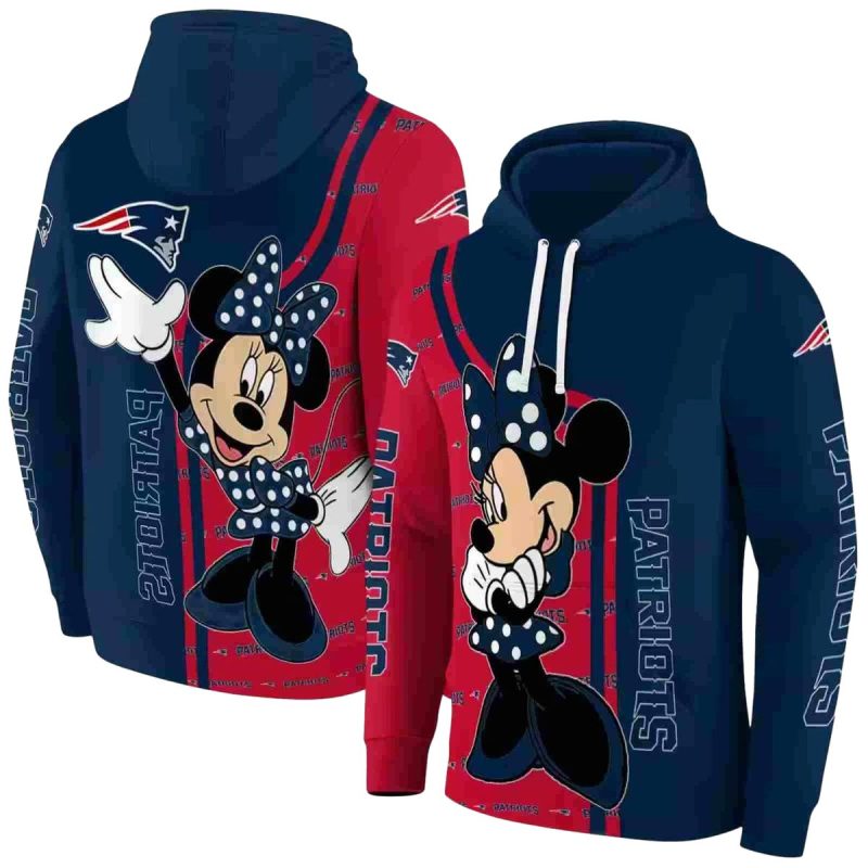New England Patriots Minnie Mouse Blue Aop Hoodie 1
