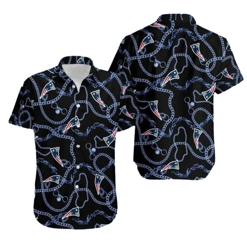 New England Patriots Nautical Chain Link Hawaiian Shirt 1
