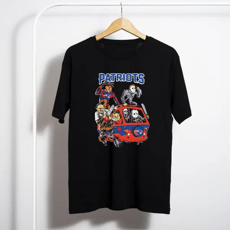 New England Patriots Nfl Horror Movie Characters Halloween Hippie Van T Shirt T Shirt 1