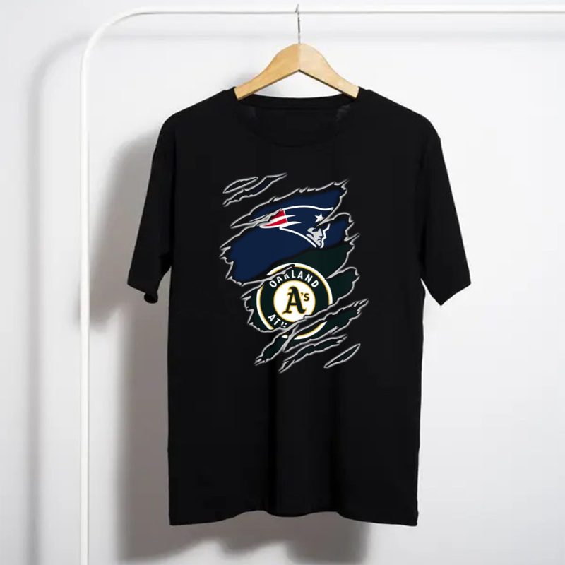 New England Patriots Oakland Athletics Logo Fusion T Shirt T Shirt 1