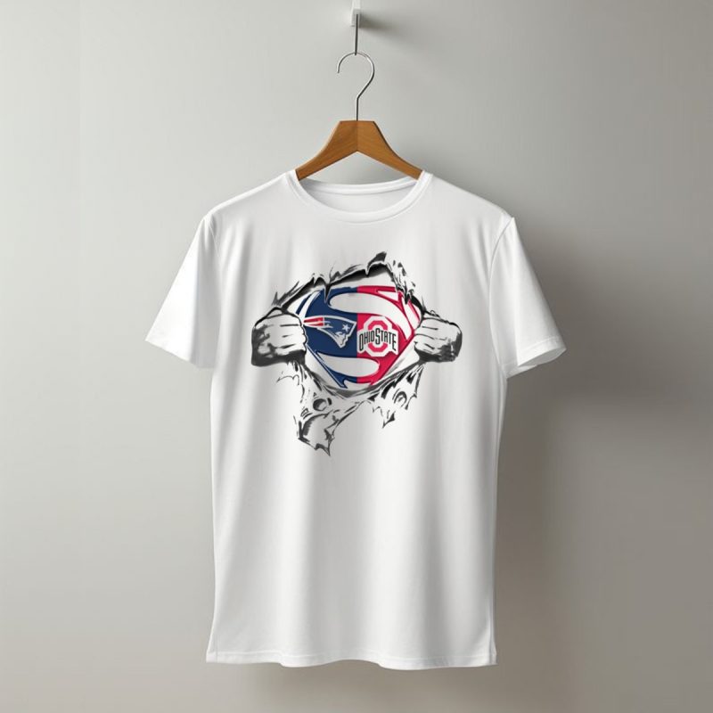 New England Patriots Ohio State Buckeyes Superman Logo Pullover T Shirt T Shirt 1