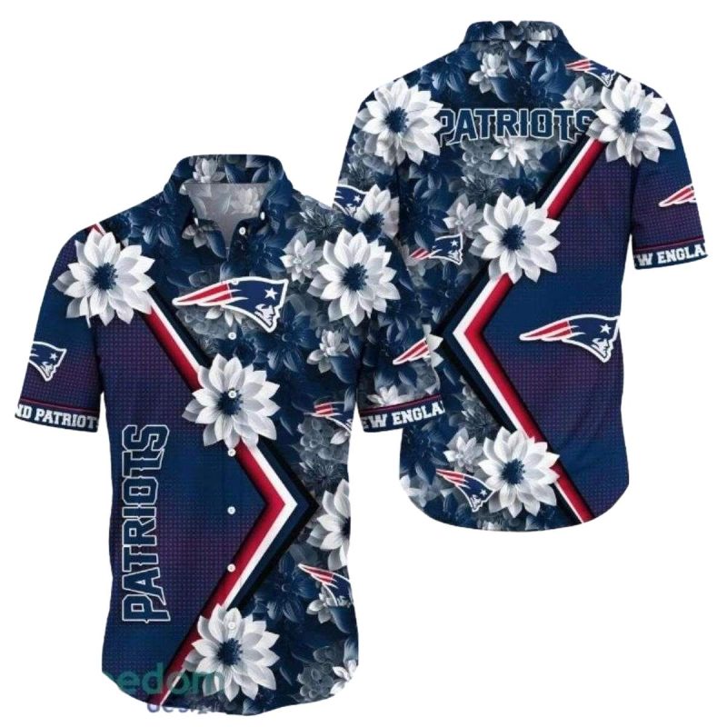 New England Patriots Patriotic Bloom Hawaiian Shirt 1