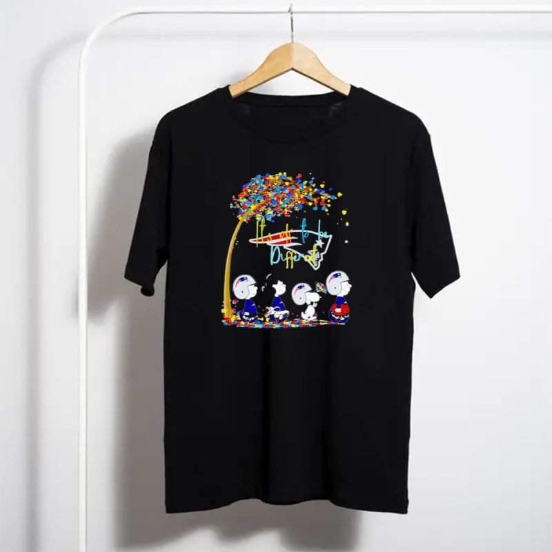 New England Patriots Peanuts Characters Its Okay To Be Different Autism Fall T Shirt T Shirt 1