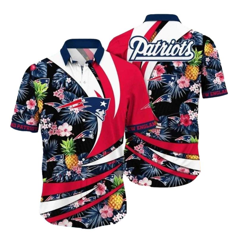 New England Patriots Pineapple Field Tropical Hawaiian Shirt 1