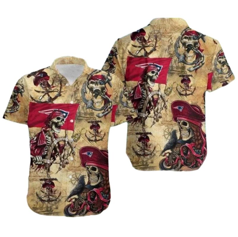 New England Patriots Pirates Treasure Patriots Hawaiian Shirt 1