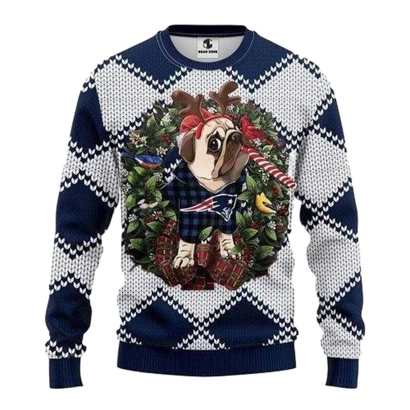 New England Patriots Pug Dog Ugly Sweater 1