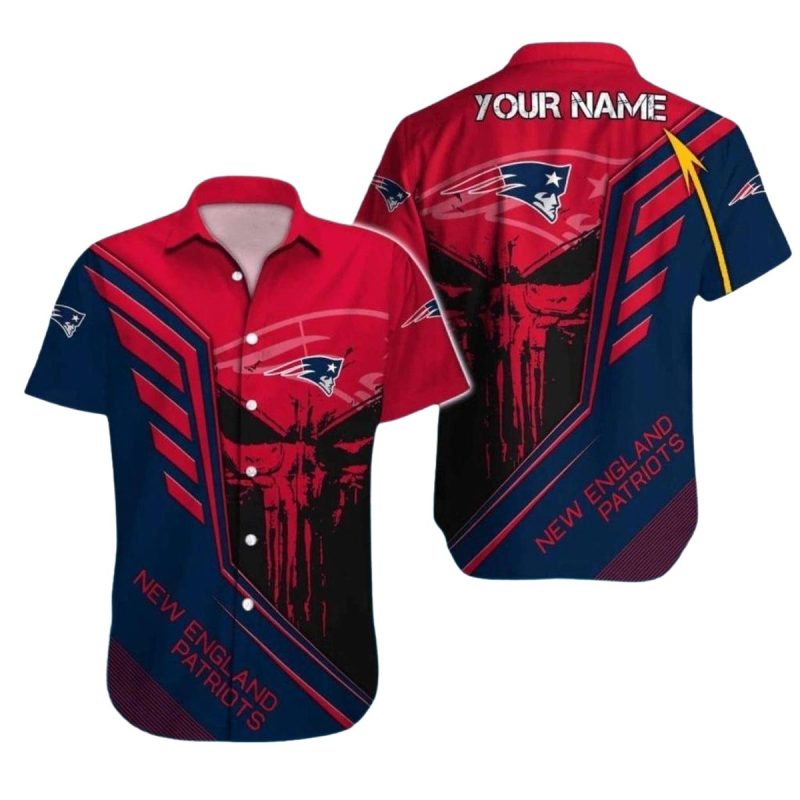 New England Patriots Red Punisher Hawaiian Shirt 1