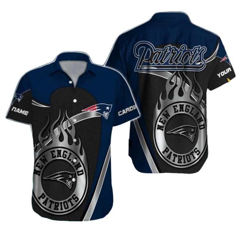 New England Patriots Silver Flame Hawaiian Shirt 1