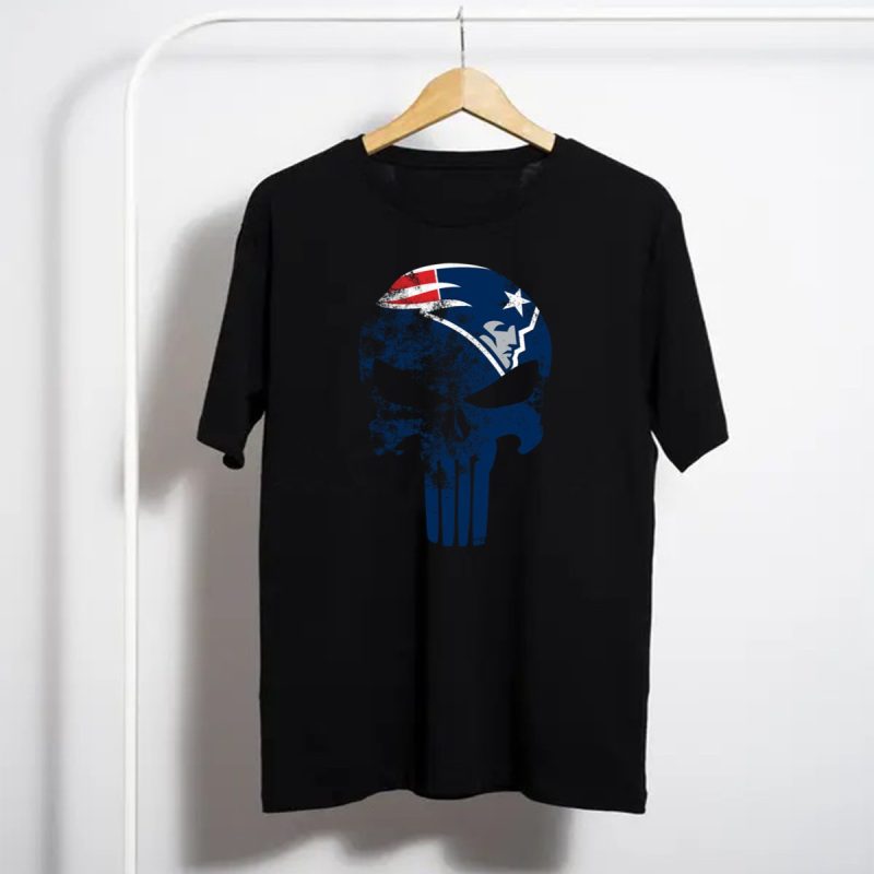 New England Patriots Skull Punisher Logo Fusion T Shirt T Shirt 1